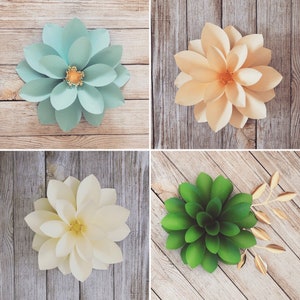 Papierblumen-Vorlage, DIY-Papierblume für Event-Dekor und Hochzeitsdekor, Größenanpassbare SVG-, PNG-Schnittdateien & druckbare PDF-Datei