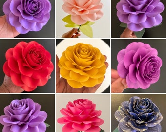 Small Paper Flower Template: Rose SVG, PNG, PDF + Video Tutorials