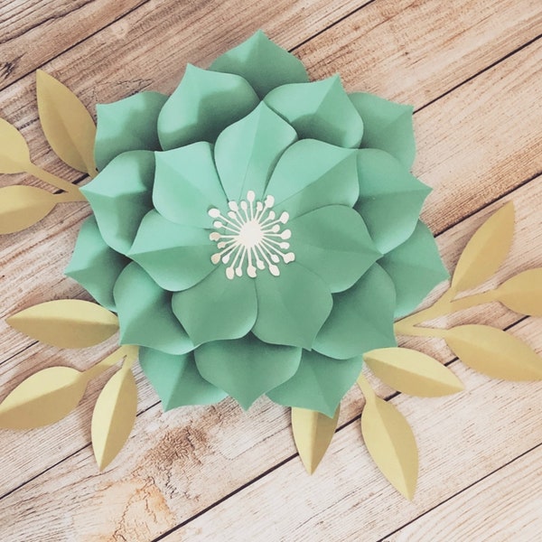Paper Flower Template - DIY Paper Flower For Events and Wedding Décor - PDf/SVG/PNG Re-sizable Cricut Silhouette Cut File - Home Décor