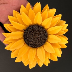 Modello di fiore di carta girasole, piccoli fiori per progetti fai da te, PDF, SVG, PNG Modello Cricut Silhouette, fiori di girasole Shadow Box