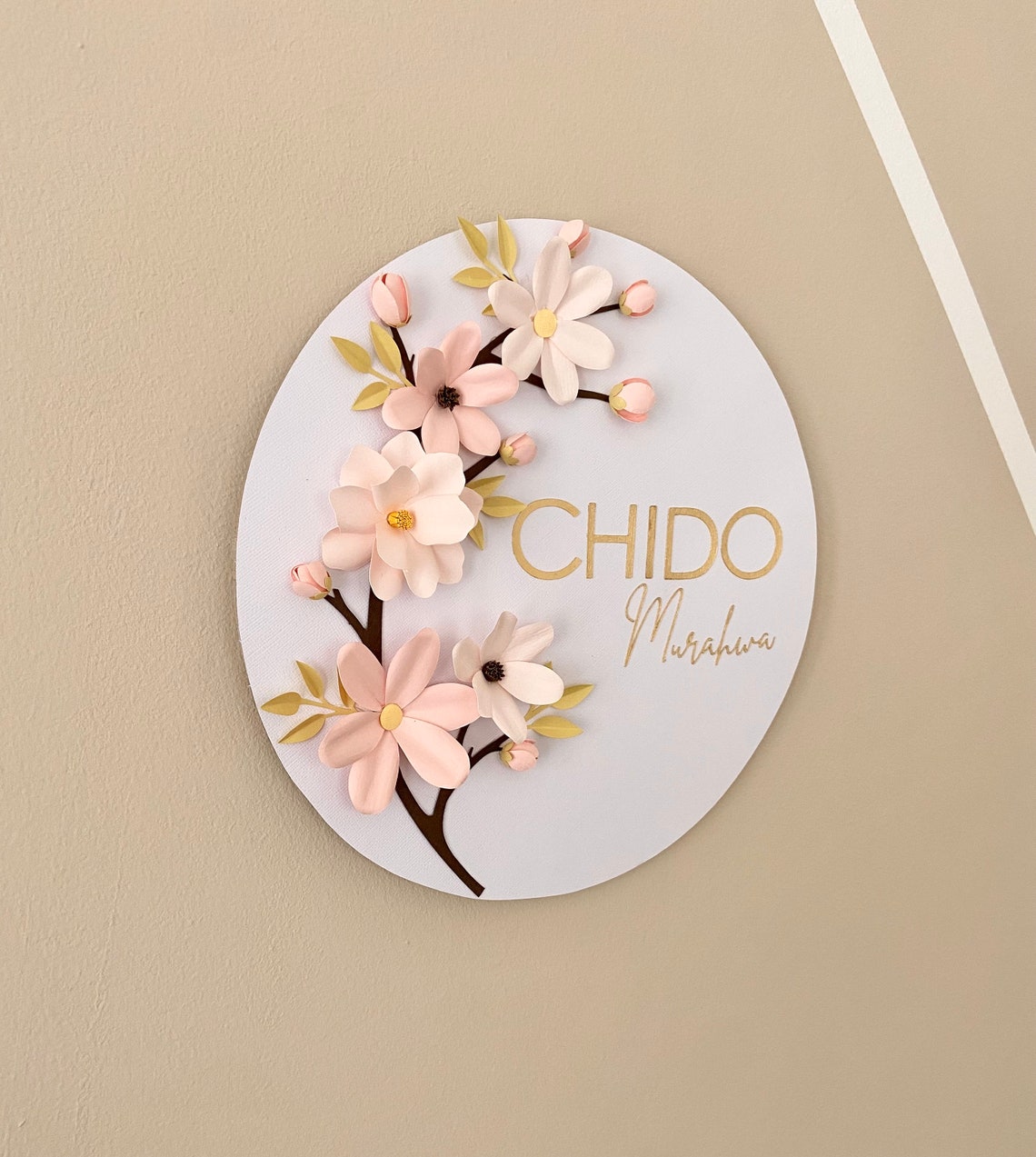Paper Flower Cherry Blossom Tree template DIY project for | Etsy