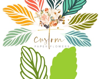 Paper Flower Leaf Template: SVG, PNG Cut File for Cricut