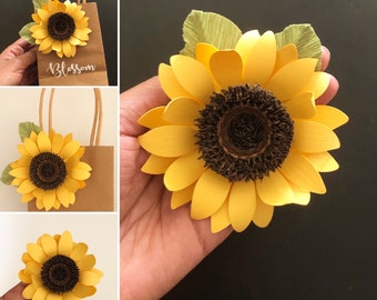 Sunflower Paper Flower Template: SVG, PNG, & PDF (Digital Download)