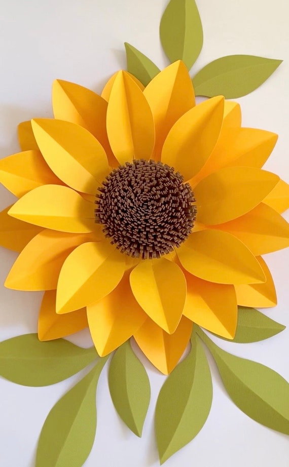 Large Sunflower Paper Flower Template: SVG, PNG, Cricut, Silhouette (Video Tutorial)