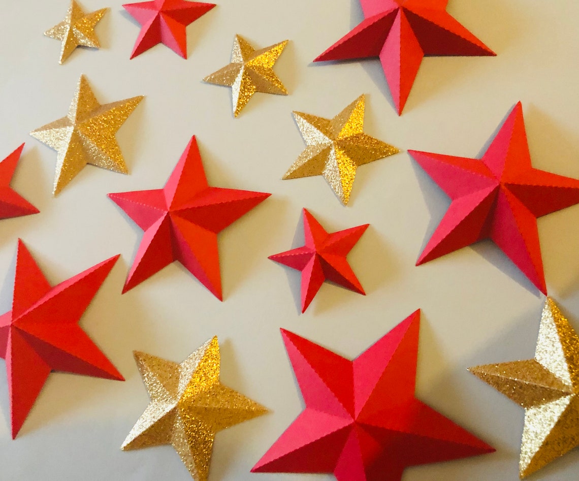 Download 3D Star SVG 2D star SVG Paper Star Décor for Birthday | Etsy