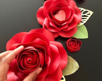 Paper Rose Template: DIY Flower, Trace and Cut (PDF Download)