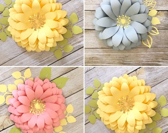 Molde de flor de papel, arquivos de corte redimensionáveis em SVG, PNG e PDF.