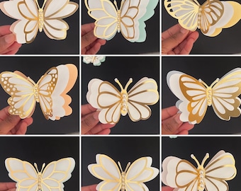 Archivos de corte SVG de mariposas: Mariposas de papel en capas 3D (Descarga digital)