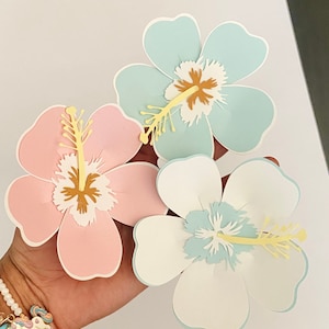 SVG Hibiscus Paper Flower Template, re-sizable SVG cut file for Cricut and Silhouette Cameo - Large and Small Paper Flower, Tropical flowers