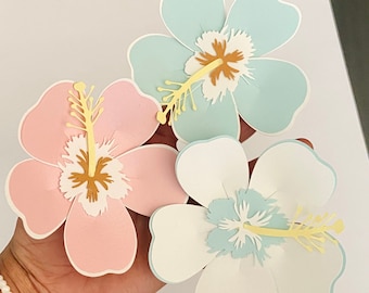 Hibiscus Paper Flower Template: SVG Cut File for Cricut, Silhouette (Digital Download)