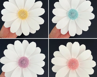 Large Daisy Paper Flower Template: SVG, PNG, Studio3 Cut Files (Video Tutorial)