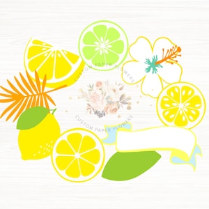 Lemon SVG Clipart: Tropical Lemonade Theme Cut File (Digital Download)