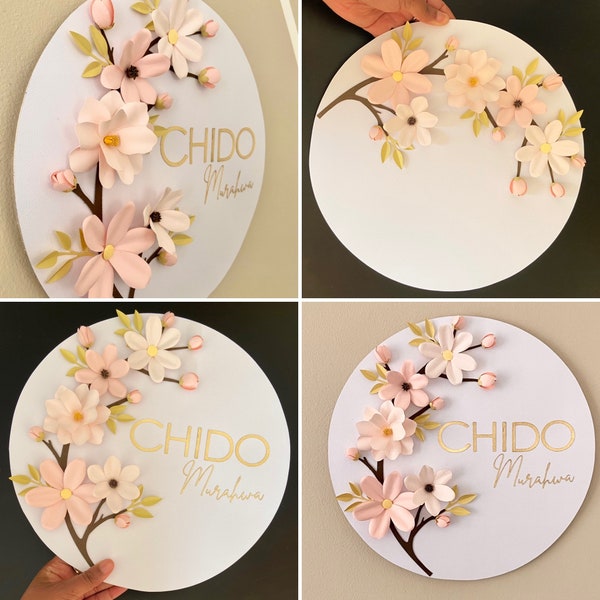 Paper Flower Cherry Blossom Tree template - DIY project for Nursery décor and Shadow Box, SVG cut file for Cricut & Silhouette cameo