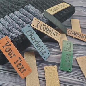 Laser Engraved Leather Name Tag: Personalized Stitch-On Label