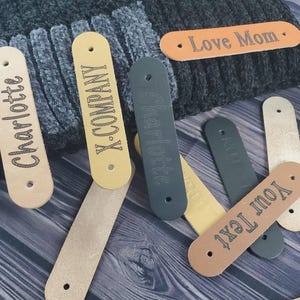 Personalized Leather Patch: Custom Embossed Name Tag (80mm)