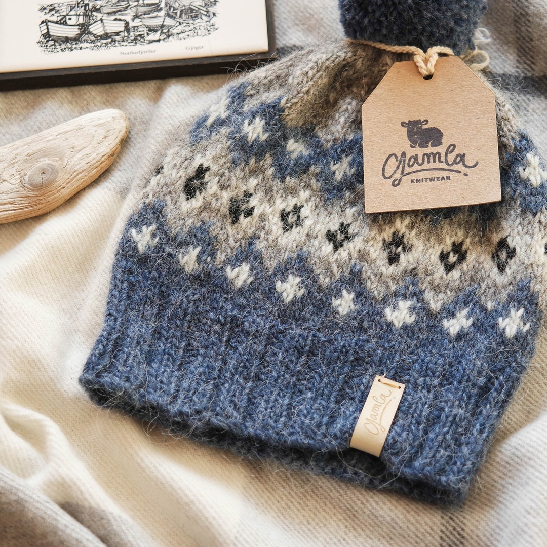 Icelandic Wool Hat. Handmade Knitwear From Icelandic Wool. Warm Wool