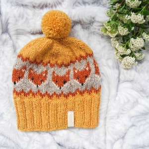 Fox lover hat, knitting pattern, pdf file