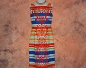 Tabitha Linen Dress Women 39 s Vintage Heavy High Quality Linen Embroidered Shift Summer Dress Colorful Stripes Anthropologie