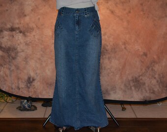maxi women's denim skirts