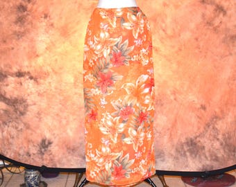 Coldwater Creek lange zomerrok tropische klassieke maxi-rok met overslag aan de voorkant