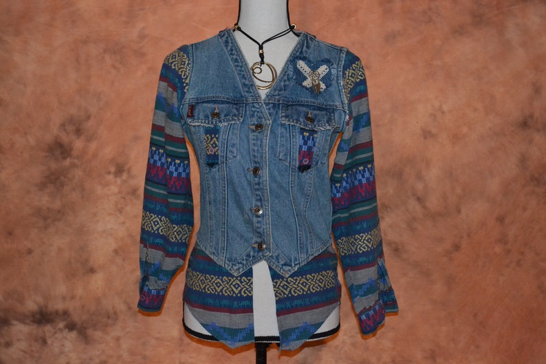 Handmade Denim Jacket Women's Custom OOAK Unique Jean Etsy