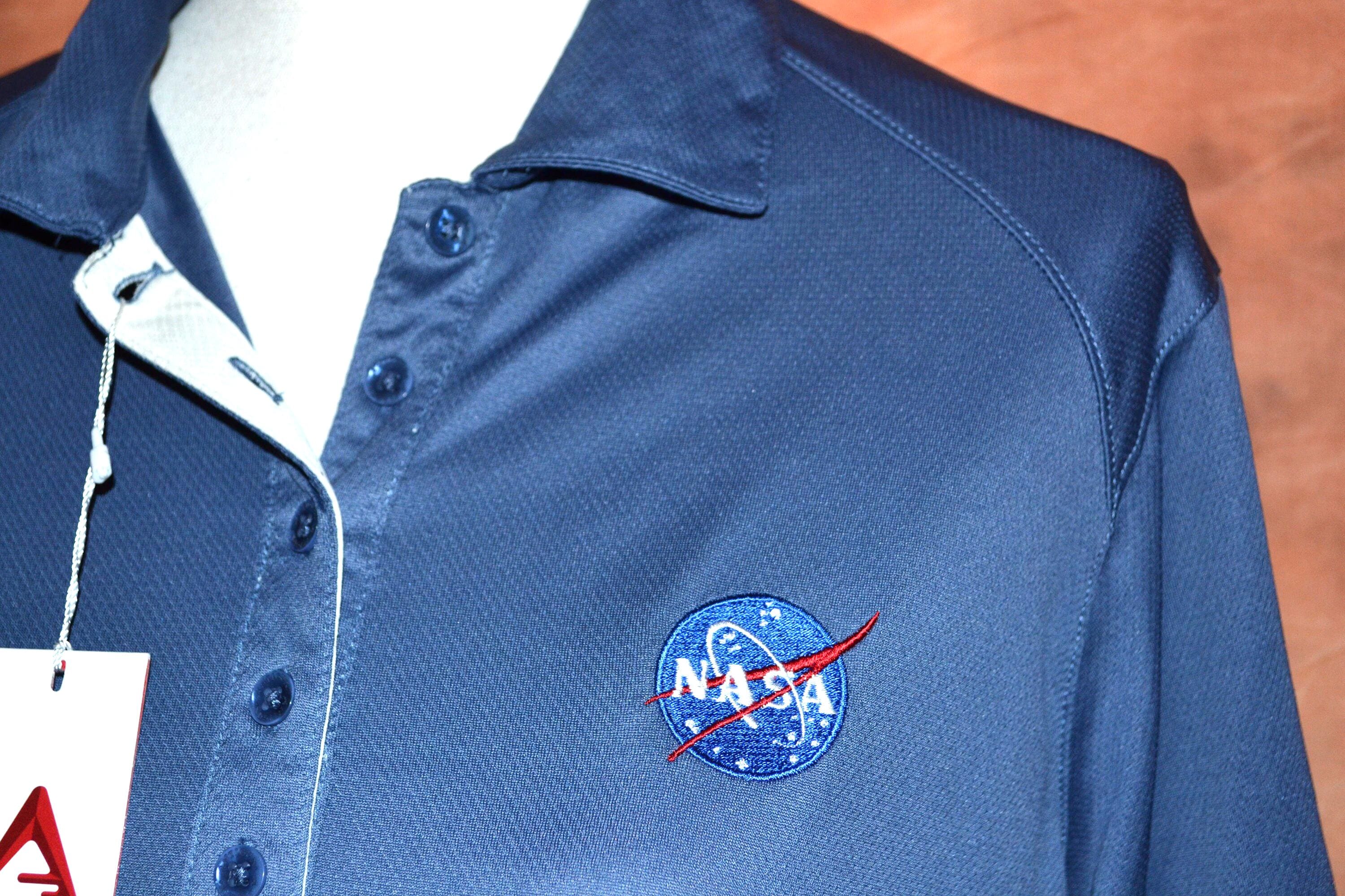 nasa dress shirt NASA Fifth Sun Mens Small Dress Shirt Navy Blue SS Button Up Space Shuttle