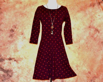 burgundy polka dot shirt dress Burgundy Polka Dot Long Sleeve Romy Mini Dress