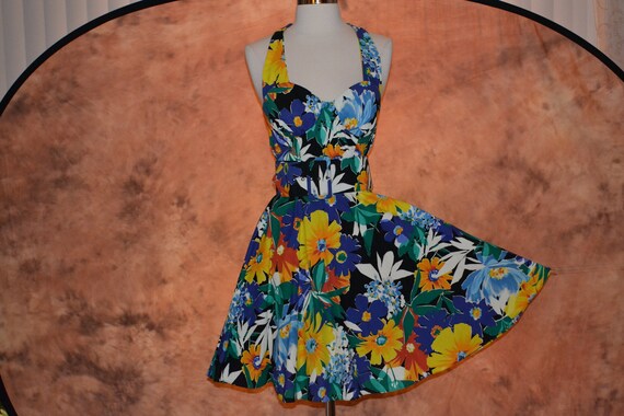 DBA-LA Women's 50s Style Halter Dress Vintage 80s