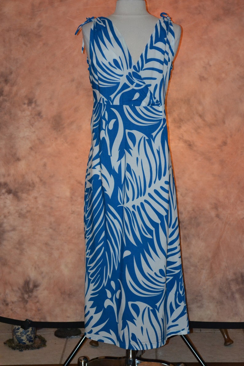 Wrap Front Maxi Dress Full Length Women's Tropic Hawaiian Etsy