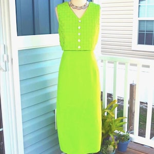 Chartreuse Midi Dress - Etsy