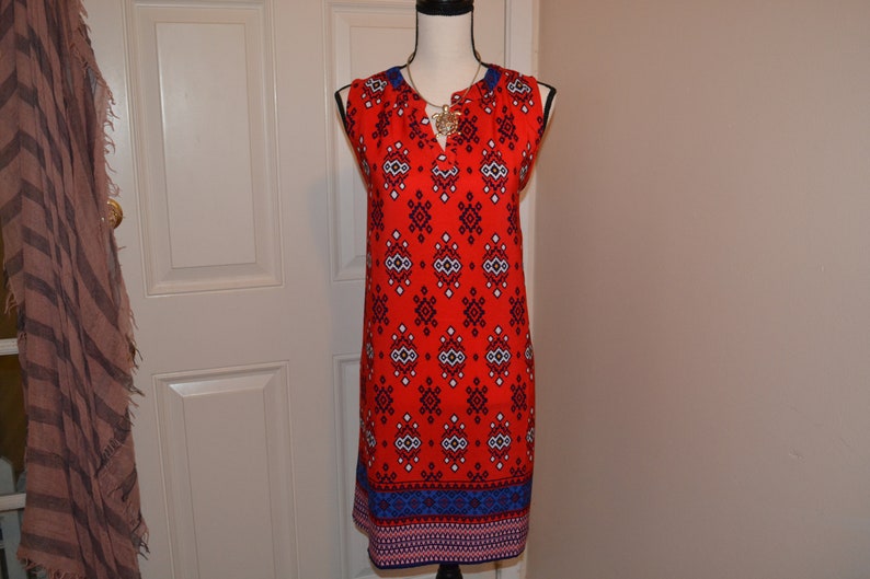 red hippie dress