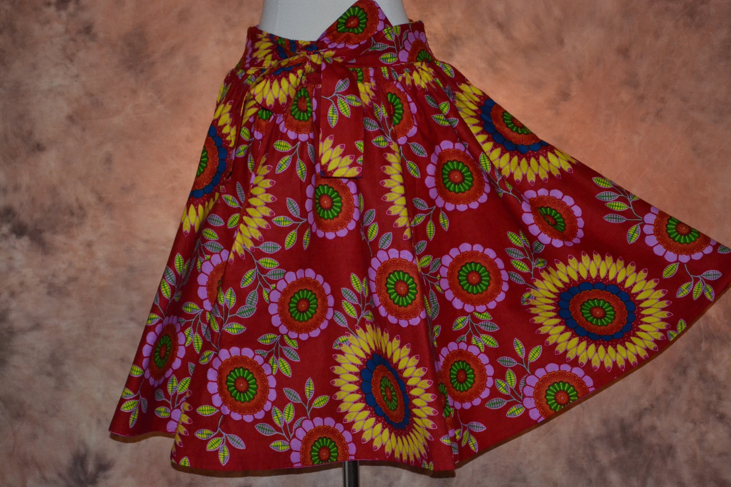 Ethnic Skirt NWT Cotton Very Full Bow Tie & Elastic Waist Boho - Etsy