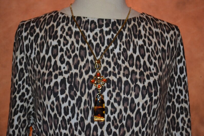 Tommy Bahama XL Women/'s Leopard Print Dress Fine Quality Gorgeous Pattern Heavy Winter Dress Plus Size