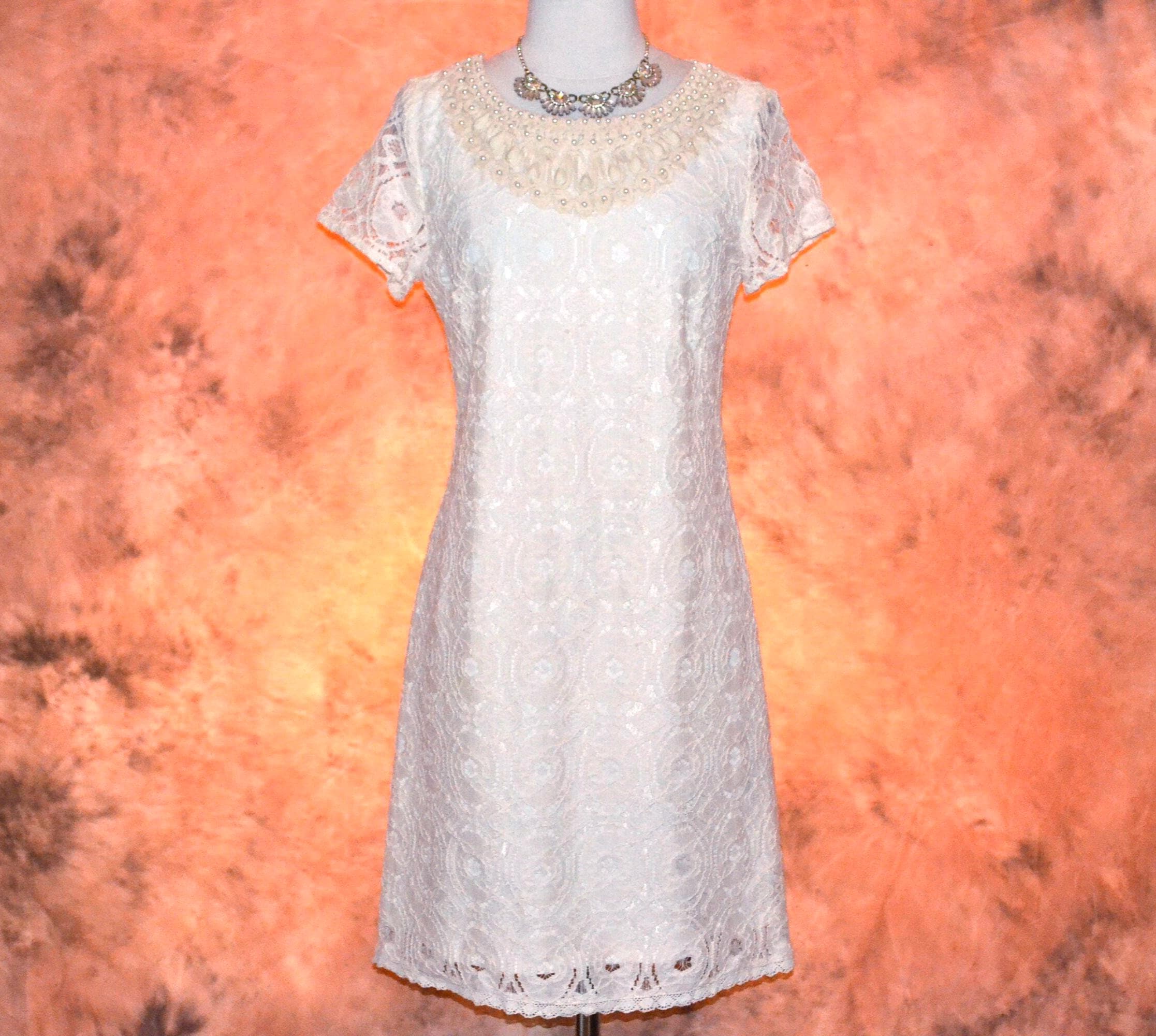 Ivory Lace Dress NWT Women's Winter White Elegant Beaded Dressy Dress  Vintage Classic - Etsy Canada
