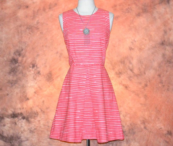 coral denim dress GB - Tie Front Denim Dress - Coral - Junior's XL