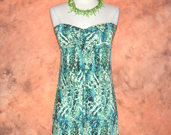 Bandeau Tube Top Maxi Dress Women's Vintage Mod Groovy Hippie Long Stretch  Dress - Etsy