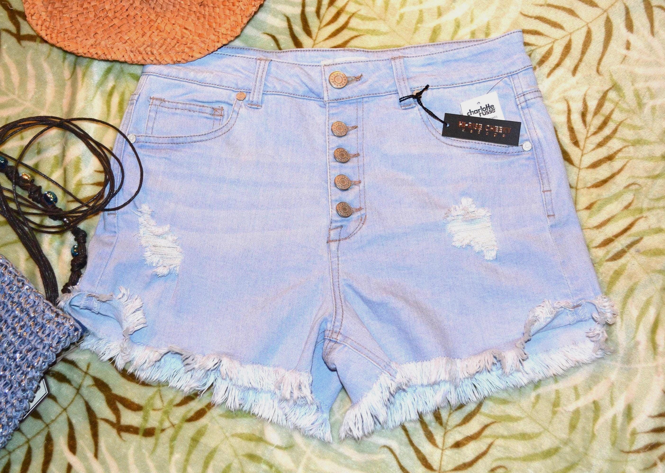 Short En Jean Gris Réfuge Charlotte Russe Taille 2 - Neuf Avec étiquettes, Coupe Cheeky Mid Rise