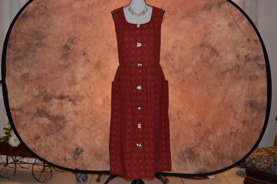 Vintage Handmade Dress Women's Prairie Pinafore Ol