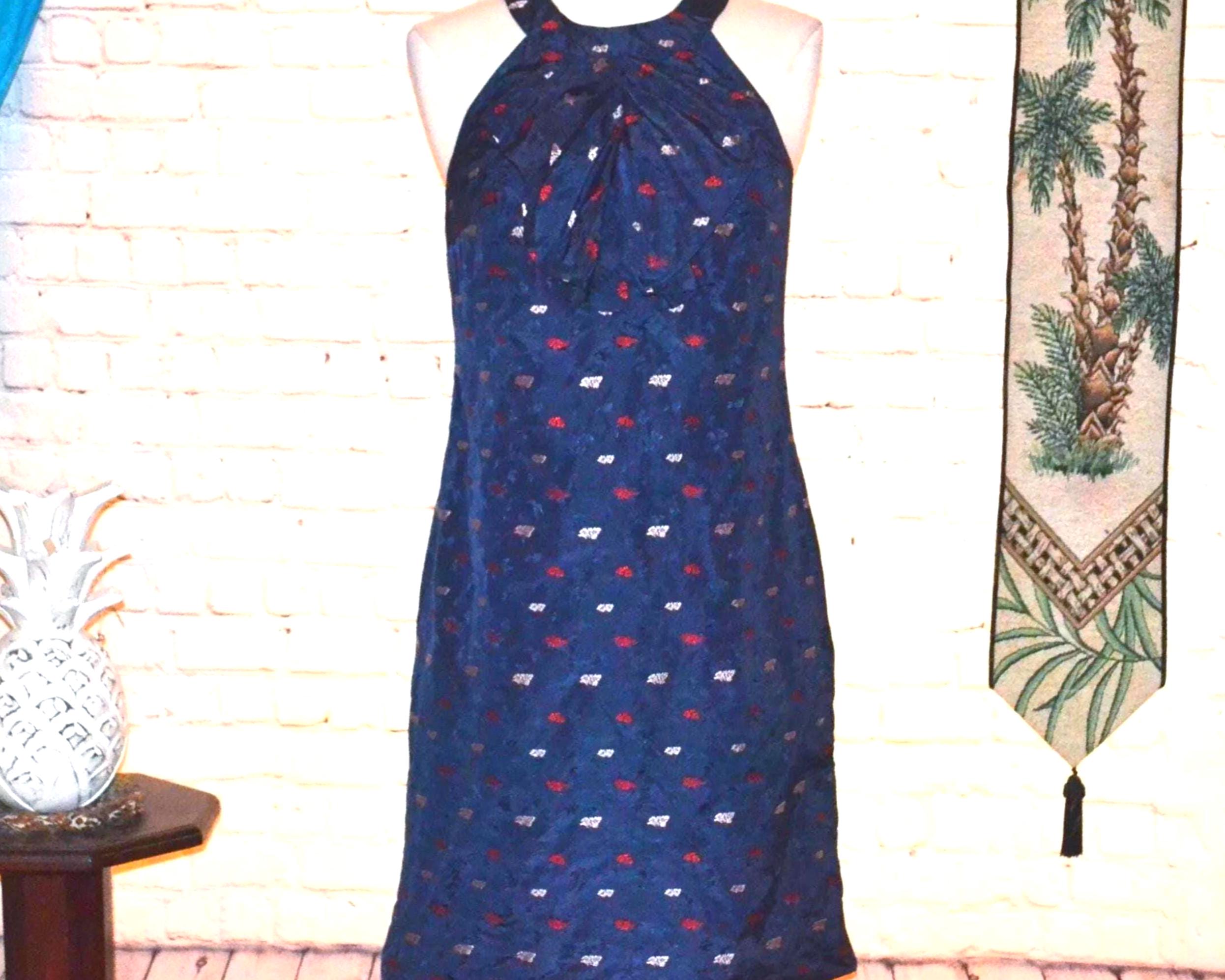 Banana Republic Dress Women's Choker Top Navy Blue Party Dress Sz. 0 (XS)