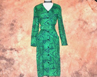 slim fit dress slacks Retro Stage Solid High Waist Bodycon Midi Pencil Dress Dark Green,XXL main image 1
