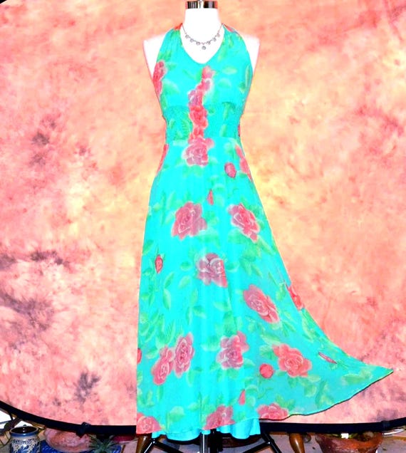 Silk Chiffon Halter Dress Vintage Benjamin A - Midi Feather Dress Women's Party Dress