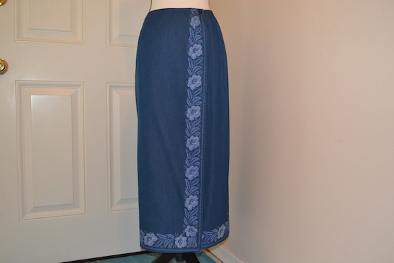 dressy denim skirt