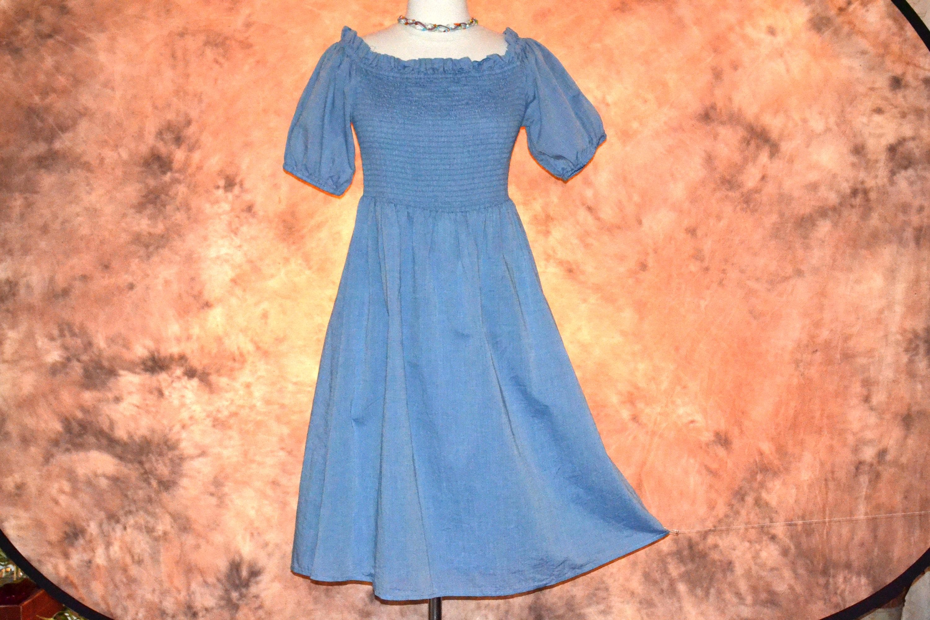 Dusty Blue Casual Dress - Etsy