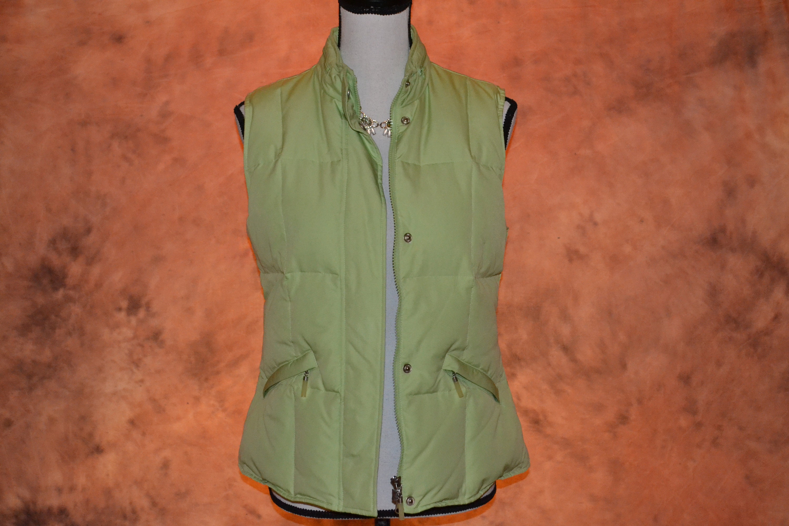 Green Puffer Vest - Etsy