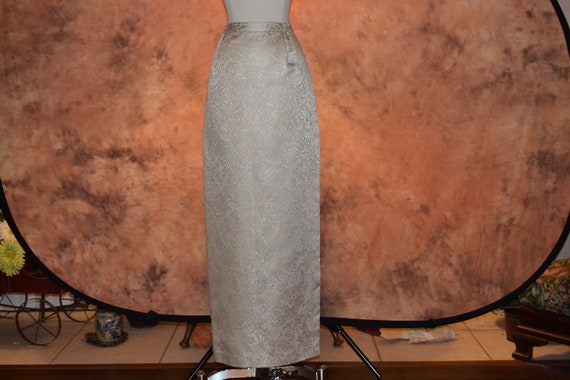 Victor Costa Brocade Skirt Vintage Full Length For