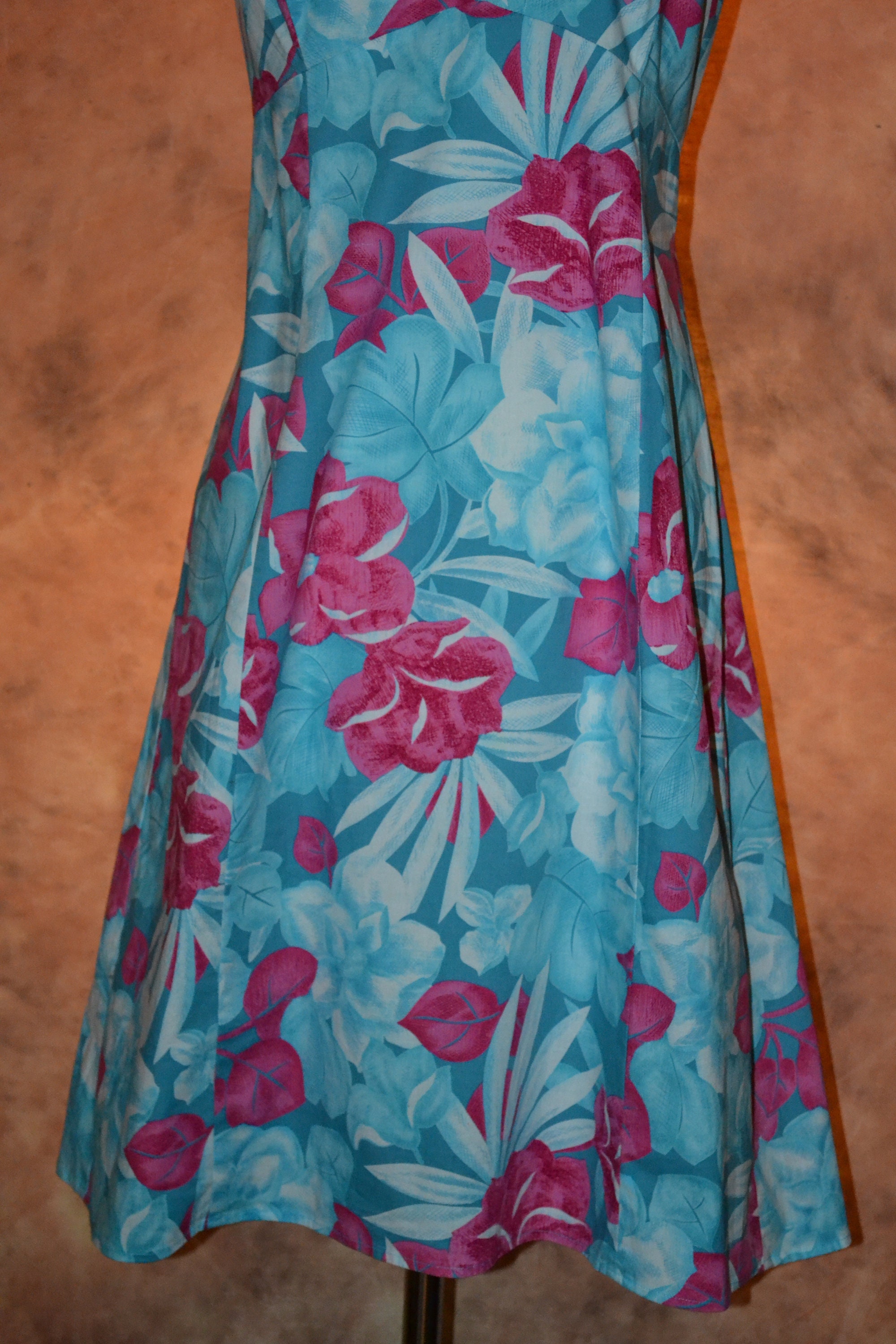 Sundress Halter Top Sun Dress Women's Turquoise & Pink - Etsy