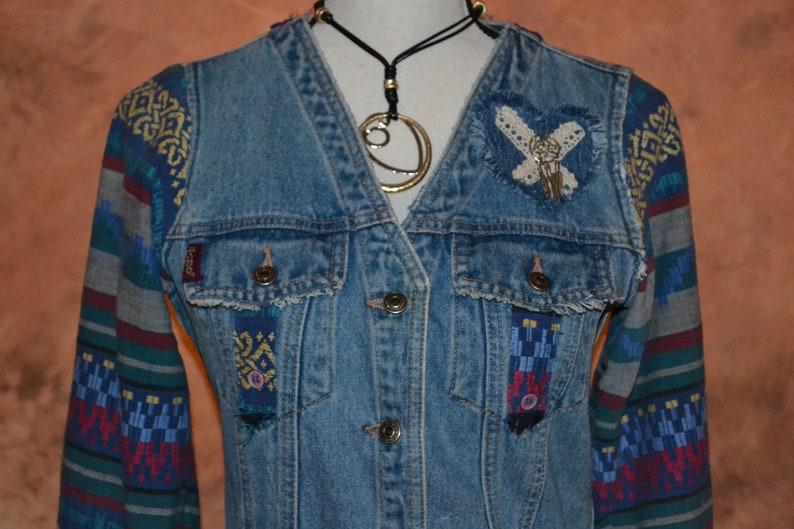 Handmade Denim Jacket Women's Custom OOAK Unique Jean Etsy