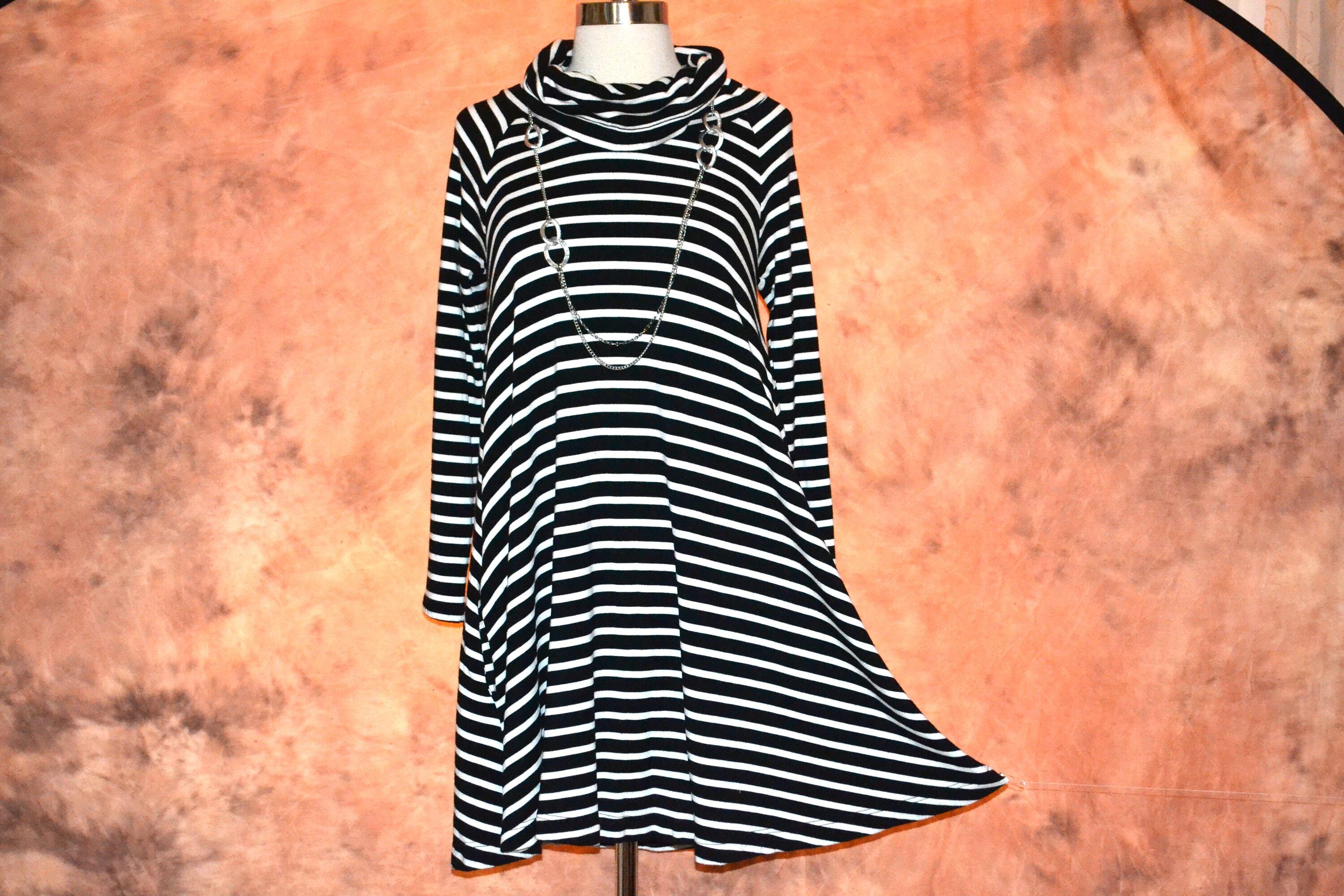 Black Striped Sweater Dress - Etsy Black Striped Sweater Dress - Etsy