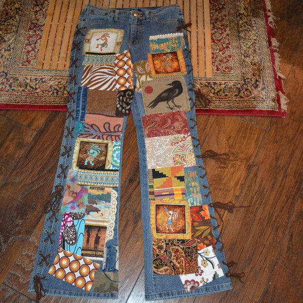 Patchwork Jeans - Etsy