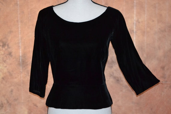 black velvet peplum top